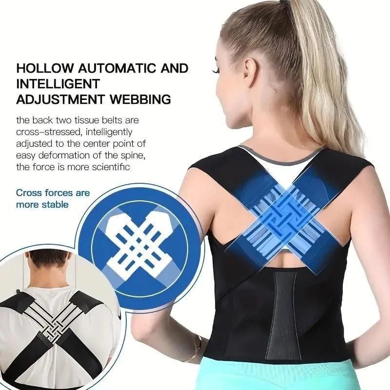 Adjustable Back Posture Corrector Belt for Men & Women – Relieves Back Pain & Improves Posture | Free Size | Unisex Support Brace