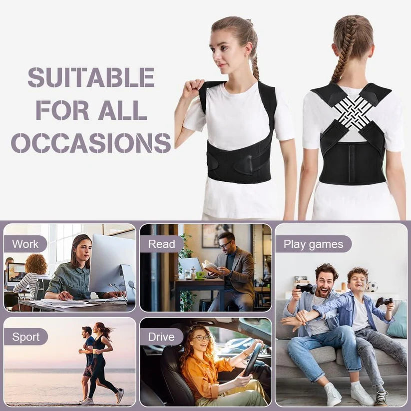 Adjustable Back Posture Corrector Belt for Men & Women – Relieves Back Pain & Improves Posture | Free Size | Unisex Support Brace