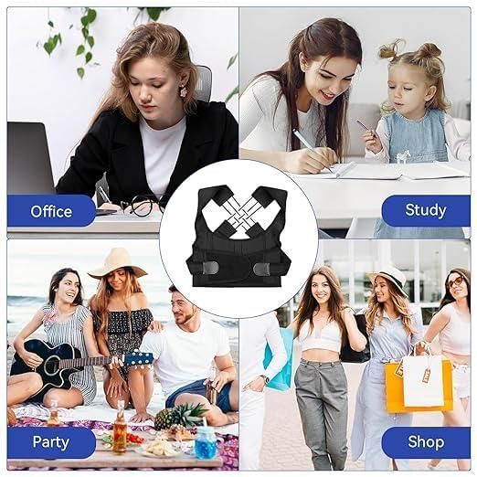 Adjustable Back Posture Corrector Belt for Men & Women – Relieves Back Pain & Improves Posture | Free Size | Unisex Support Brace