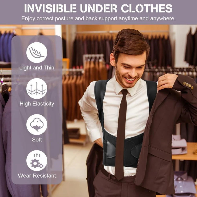 Adjustable Back Posture Corrector Belt for Men & Women – Relieves Back Pain & Improves Posture | Free Size | Unisex Support Brace