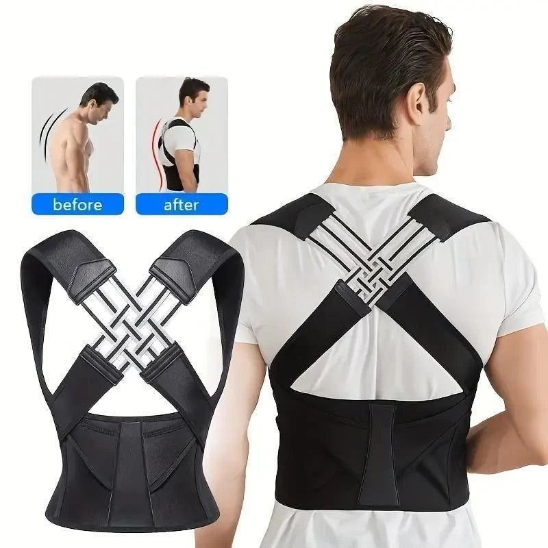 Adjustable Back Posture Corrector Belt for Men & Women – Relieves Back Pain & Improves Posture | Free Size | Unisex Support Brace